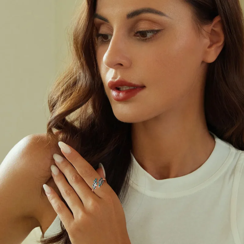 (bilde for) PANDORA Style Leaf Open Ring - BSR542-E - Vis 7