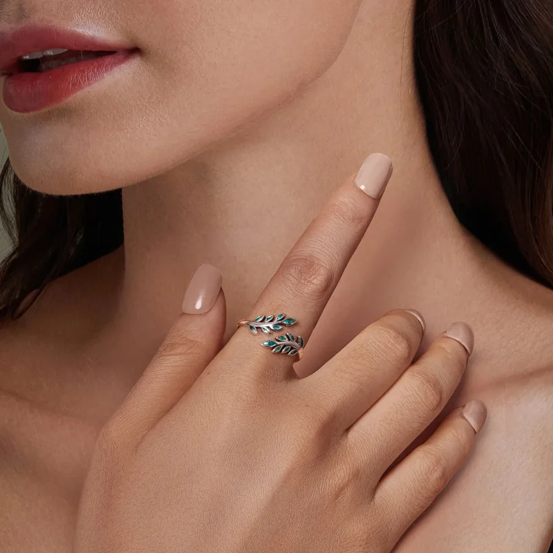 (bilde for) PANDORA Style Leaf Open Ring - BSR542-E - Vis 8