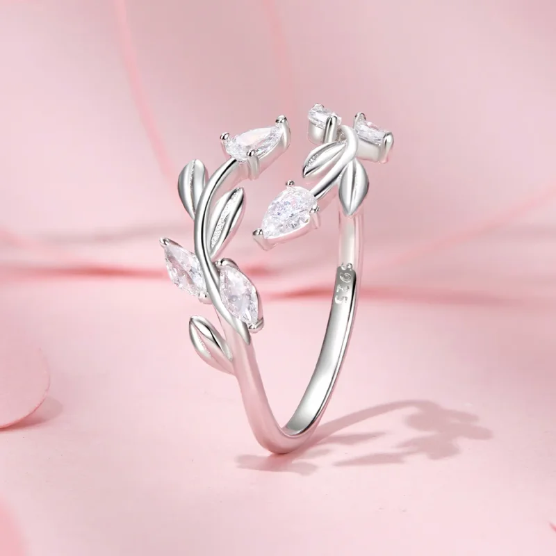 (bilde for) PANDORA Style Leaf Wrap Åpen Ring - BSR552-E - Vis 2