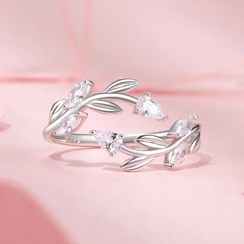 (bilde for) PANDORA Style Leaf Wrap Åpen Ring - BSR552-E - Vis 3