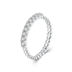 (bilde for) PANDORA Style Moissanite strukturert ring (ett sertifikat) - MSR052