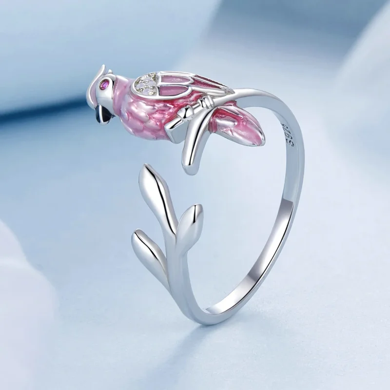 (bilde for) PANDORA Style Pink Parrot Open Ring - BSR551-E - Vis 2