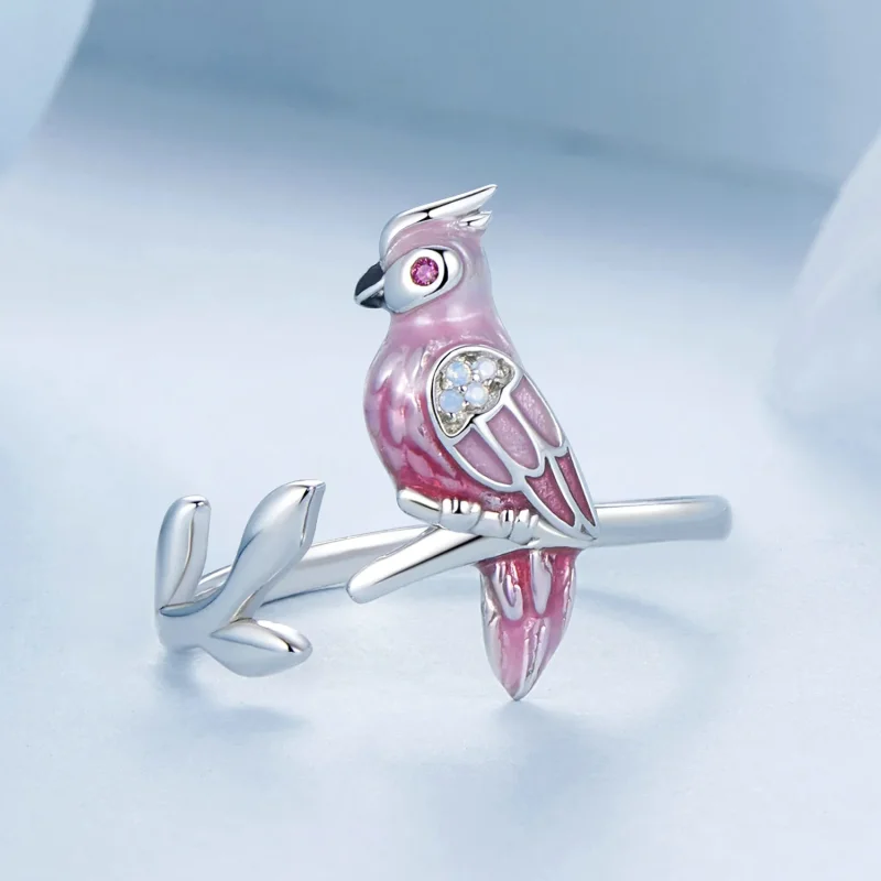 (bilde for) PANDORA Style Pink Parrot Open Ring - BSR551-E - Vis 3