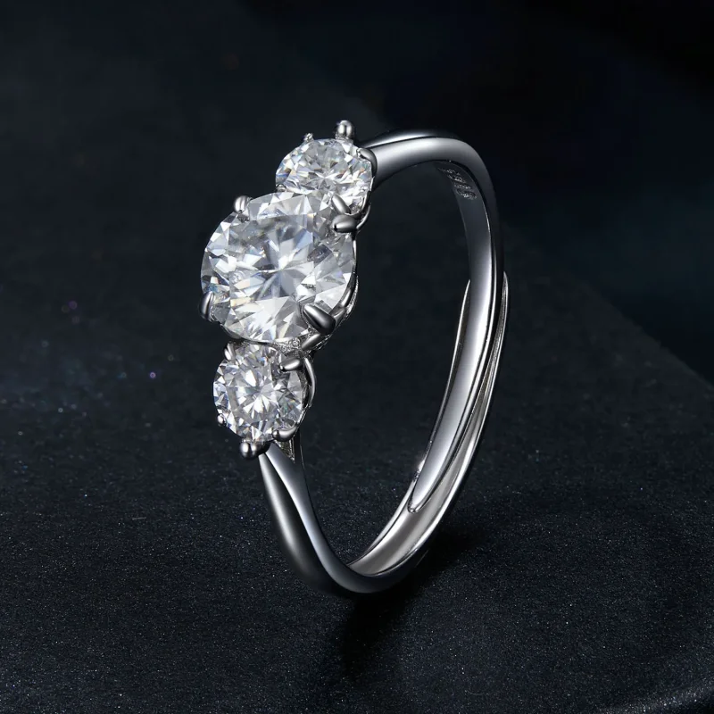 (bilde for) PANDORA Style Romantic 1kt Moissanite ring (med ett sertifikat) - MSR051-E - Vis 2