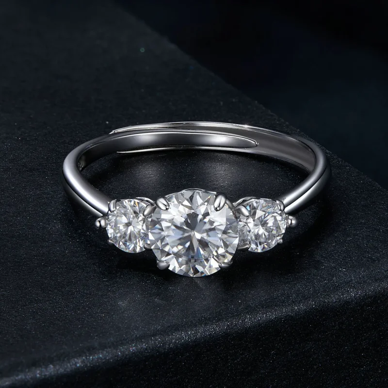(bilde for) PANDORA Style Romantic 1kt Moissanite ring (med ett sertifikat) - MSR051-E - Vis 3