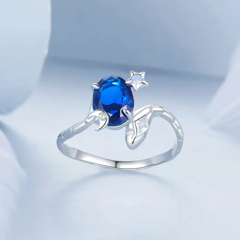 (bilde for) PANDORA Style Star-Moon Snake Ring - BSR557 - Vis 3