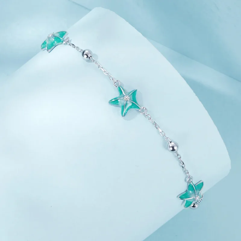 (bilde for) PANDORA Style Starfish Teal Armbånd - SCB276 - Vis 2