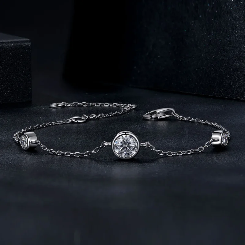 (bilde for) PANDORA Style Starry Moissanite-armbånd (med ett sertifikat) - MSB018 - Vis 3