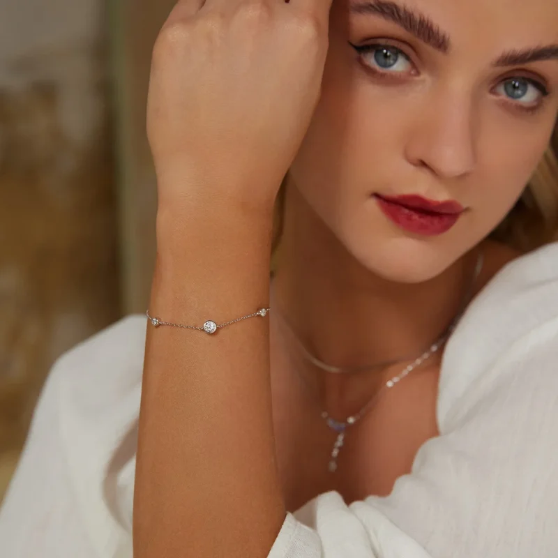 (bilde for) PANDORA Style Starry Moissanite-armbånd (med ett sertifikat) - MSB018 - Vis 6