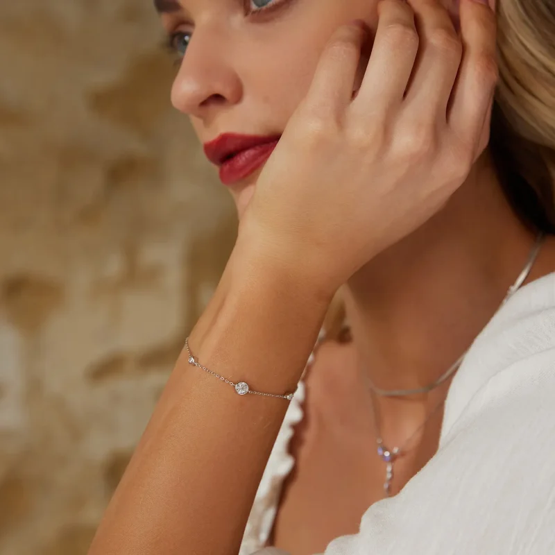 (bilde for) PANDORA Style Starry Moissanite-armbånd (med ett sertifikat) - MSB018 - Vis 7