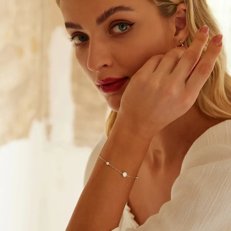 (bilde for) PANDORA Style Starry Moissanite-armbånd (med ett sertifikat) - MSB018 - Vis 8