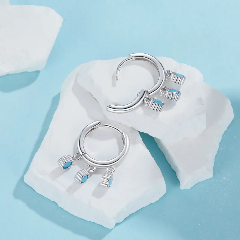 (bilde for) PANDORA Style turkise øredobber - BSE1019 - Vis 4