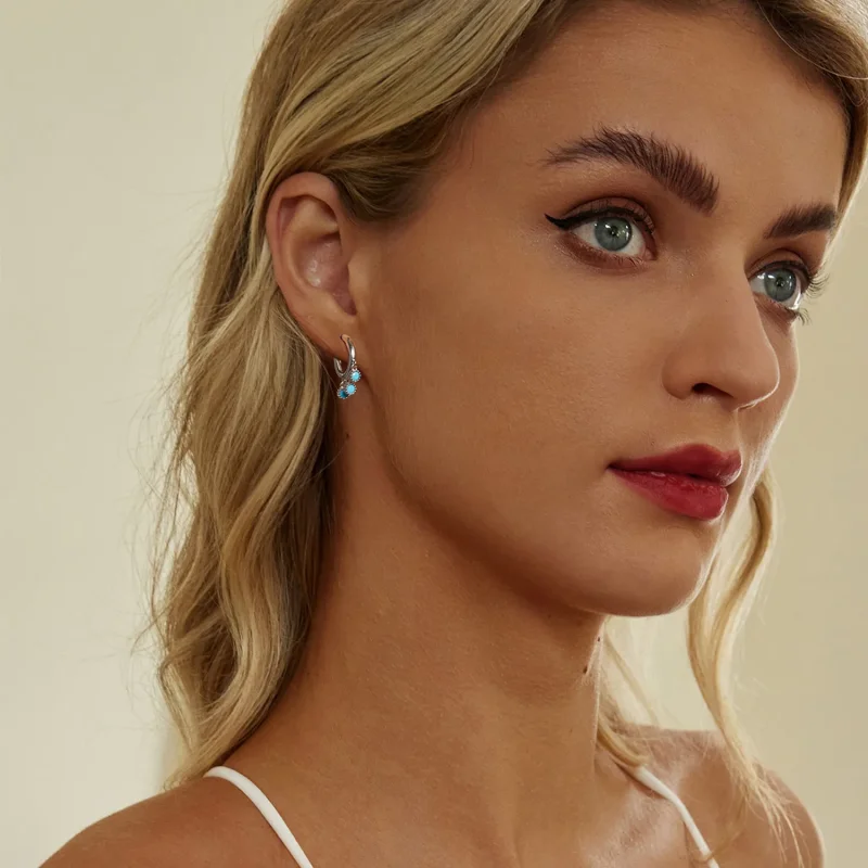 (bilde for) PANDORA Style turkise øredobber - BSE1019 - Vis 8