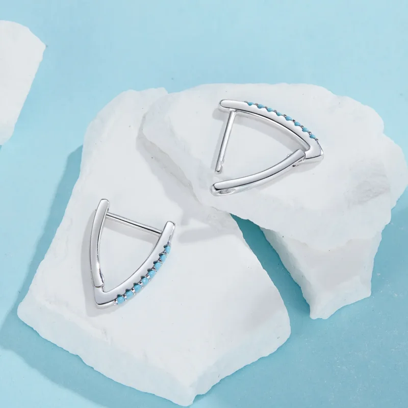 (bilde for) PANDORA Style V-formede turkise øredobber - BSE1020 - Vis 4
