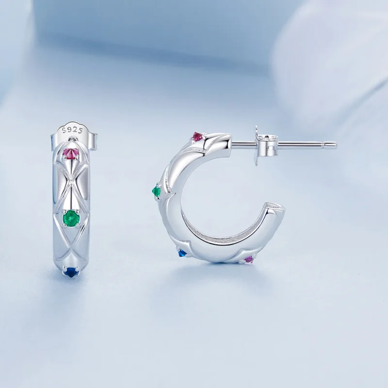 (bilde for) PANDORA Style Vintage øredobber med diamantmønster - BSE1032 - Vis 4