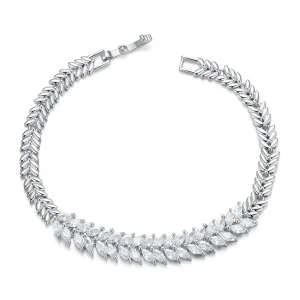 (bilde for) PANDORA-stil glitrende bladarmbånd - YIB067-A