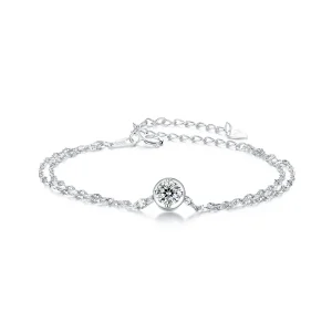 (bilde for) PANDORA Style 0,5 karat moissanite armbånd med doble fliser (med ett sertifikat) - MSB020