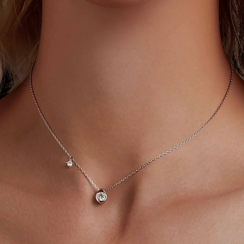 (bilde for) PANDORA Style 0,5 karat Moissanite dråpekjede (med ett sertifikat) - MSN037 - Vis 5