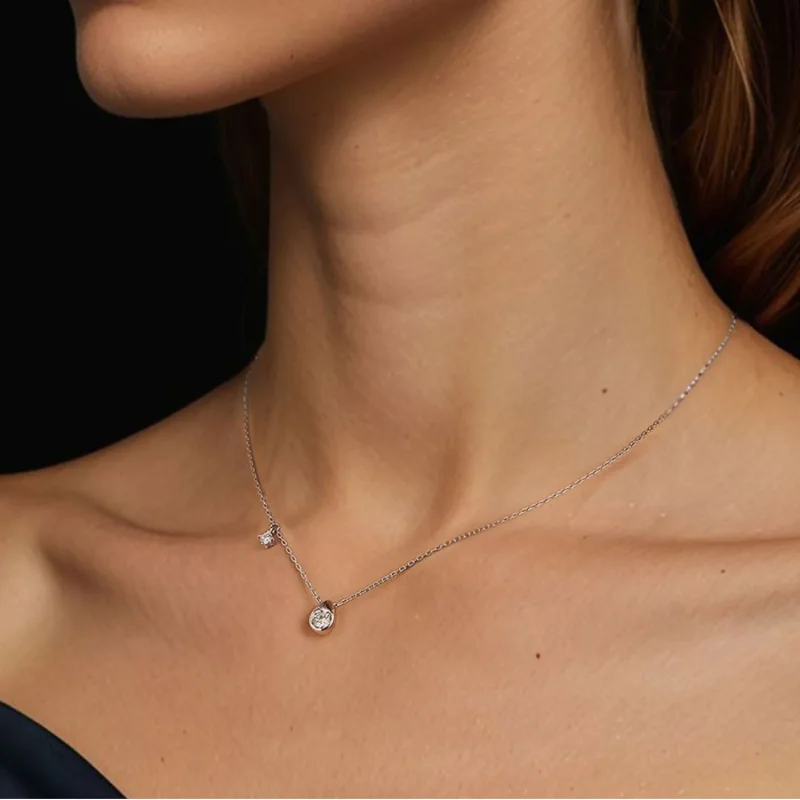 (bilde for) PANDORA Style 0,5 karat Moissanite dråpekjede (med ett sertifikat) - MSN037 - Vis 6