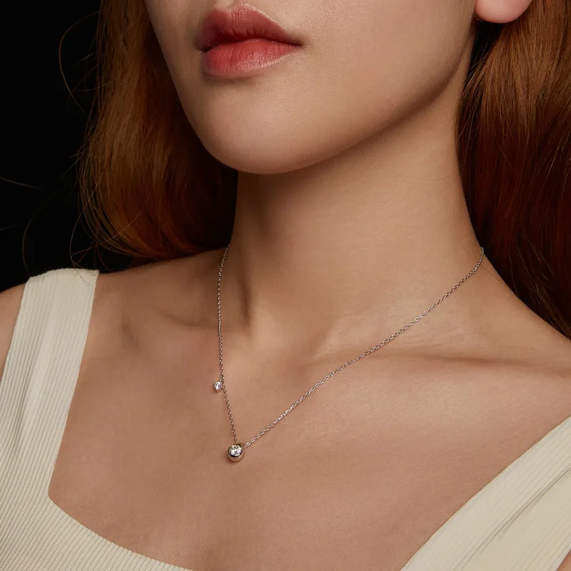 (bilde for) PANDORA Style 0,5 karat Moissanite dråpekjede (med ett sertifikat) - MSN037 - Vis 8