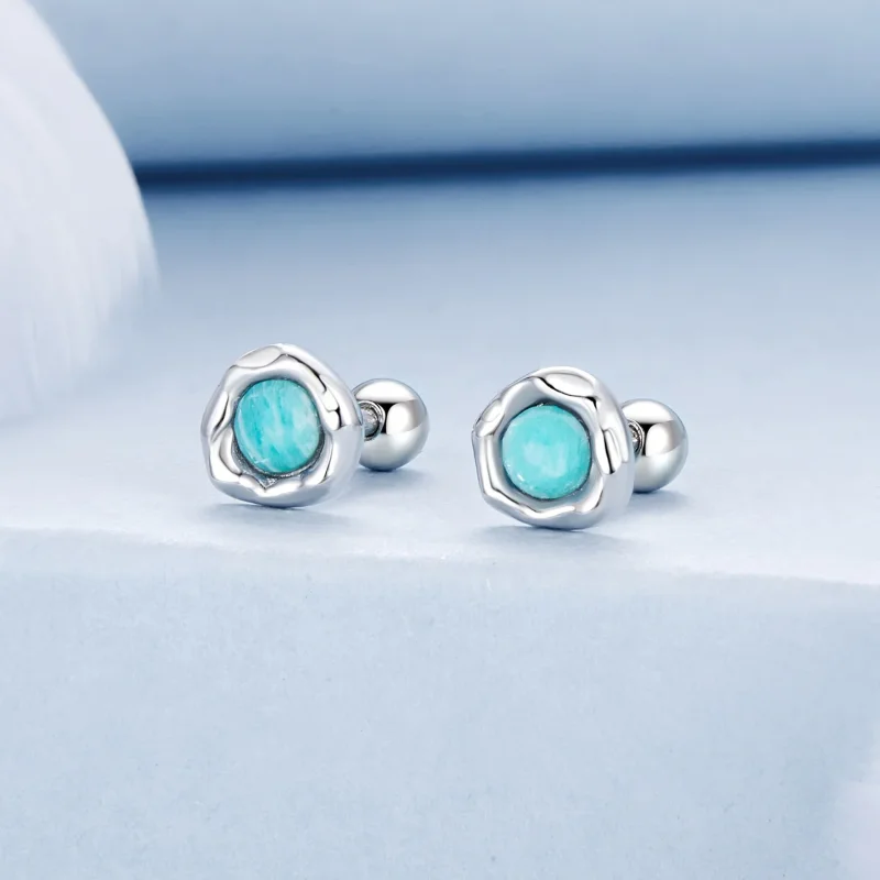 (bilde for) PANDORA Style Amazonite øredobber - BSE1056 - Vis 2