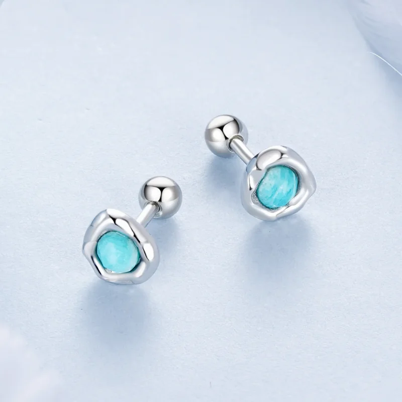 (bilde for) PANDORA Style Amazonite øredobber - BSE1056 - Vis 3
