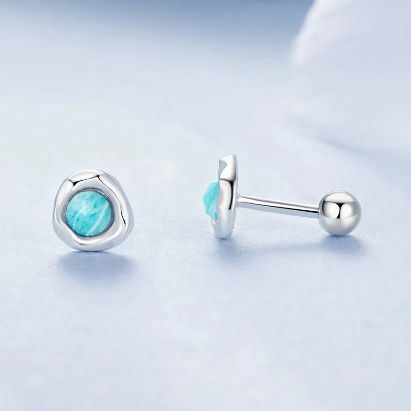 (bilde for) PANDORA Style Amazonite øredobber - BSE1056 - Vis 4