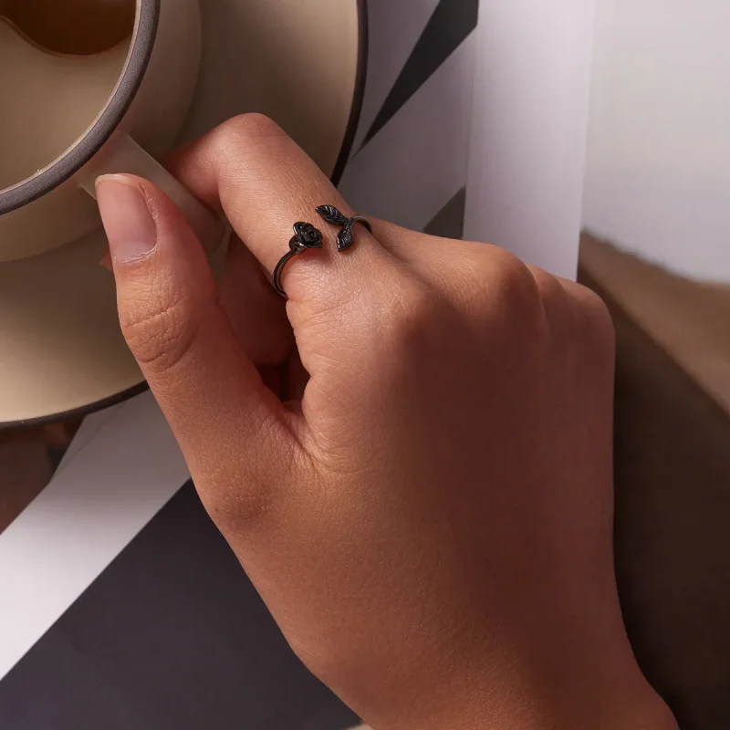 (bilde for) PANDORA Style Black Rose Open Ring - BSR239 - Vis 6