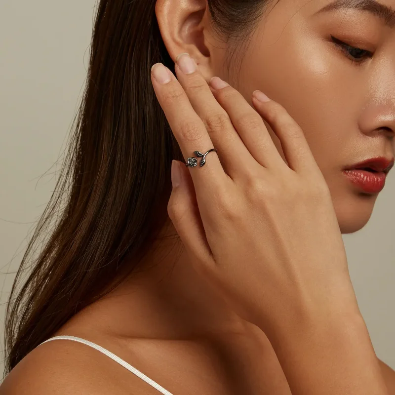 (bilde for) PANDORA Style Black Rose Open Ring - BSR239 - Vis 8