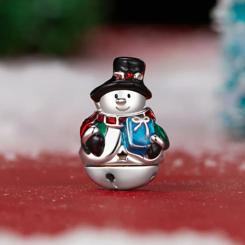 (bilde for) PANDORA Style Christmas Bell Snowman Beads - SCC2913 - Vis 2