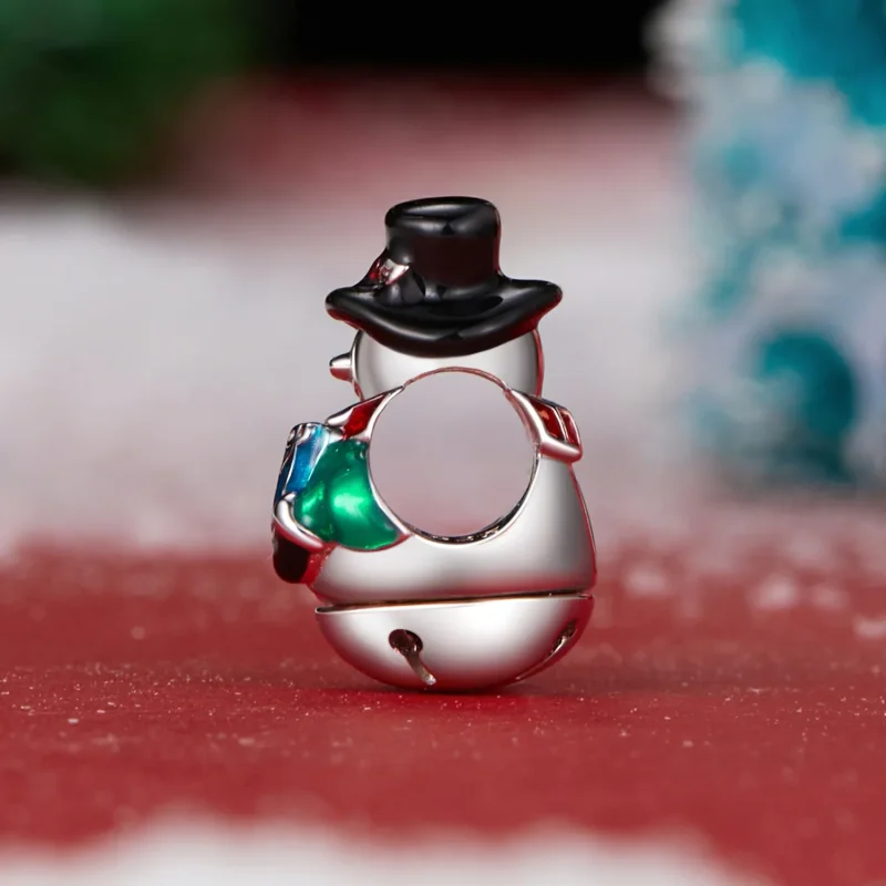 (bilde for) PANDORA Style Christmas Bell Snowman Beads - SCC2913 - Vis 3