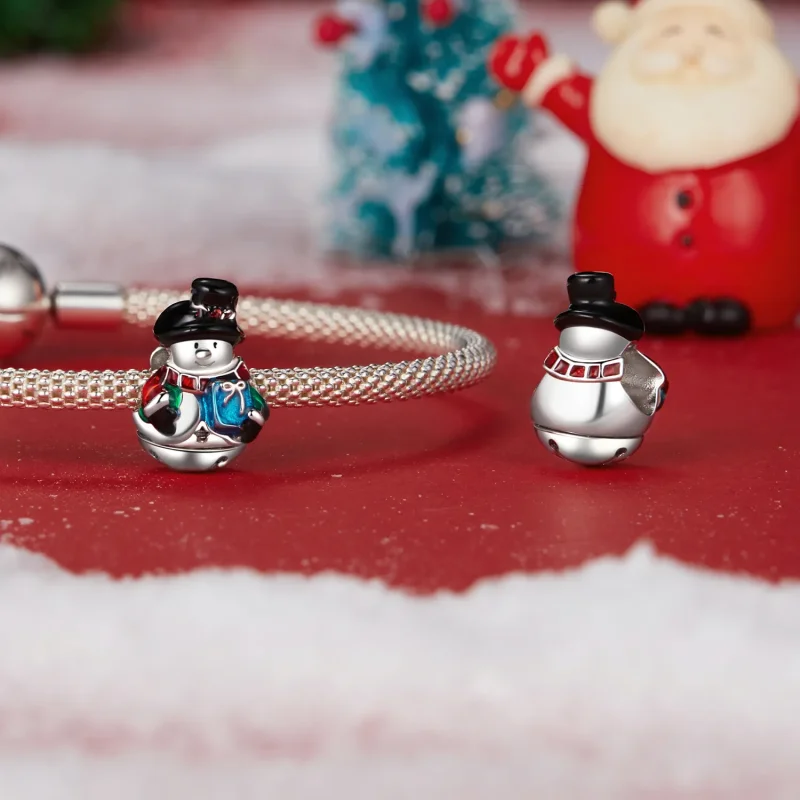 (bilde for) PANDORA Style Christmas Bell Snowman Beads - SCC2913 - Vis 4
