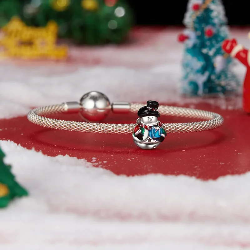 (bilde for) PANDORA Style Christmas Bell Snowman Beads - SCC2913 - Vis 5