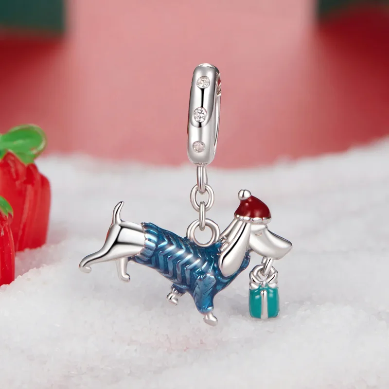 (bilde for) PANDORA Style Christmas Dachshund anheng - BSC1069 - Vis 2