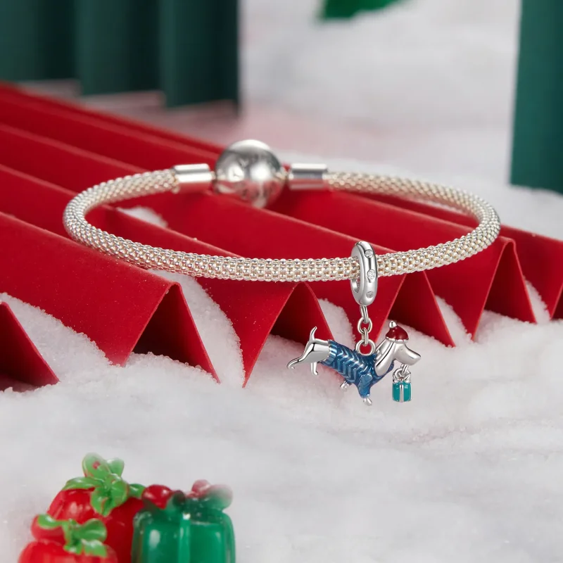 (bilde for) PANDORA Style Christmas Dachshund anheng - BSC1069 - Vis 3