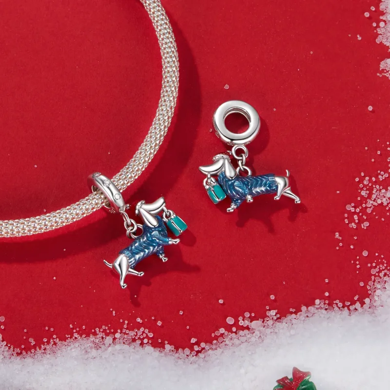 (bilde for) PANDORA Style Christmas Dachshund anheng - BSC1069 - Vis 4