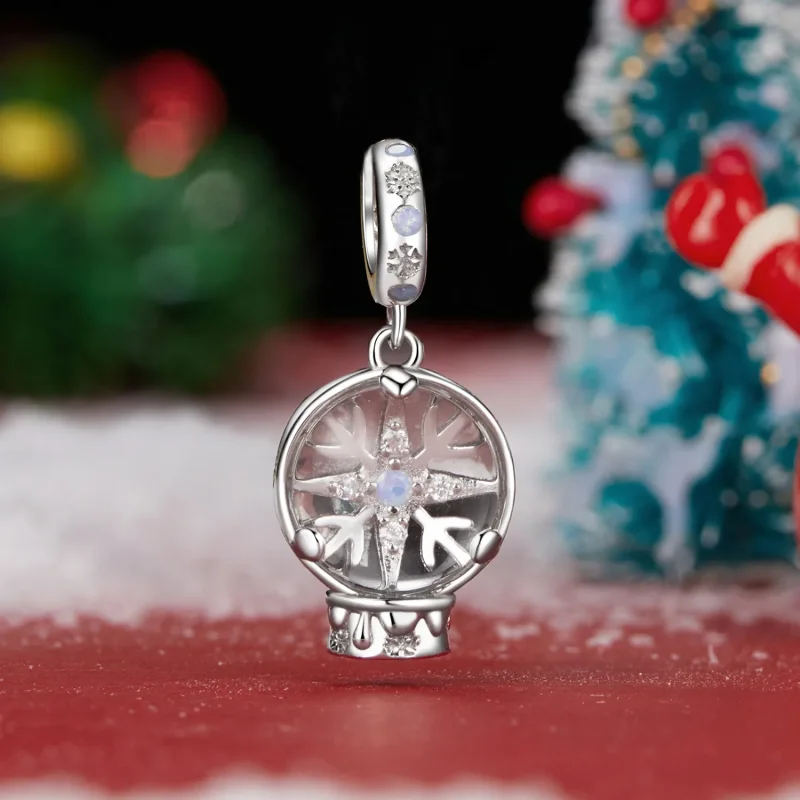 (bilde for) PANDORA Style Christmas Snowflake Crystal Ball Pendant - SCC2917 - Vis 2