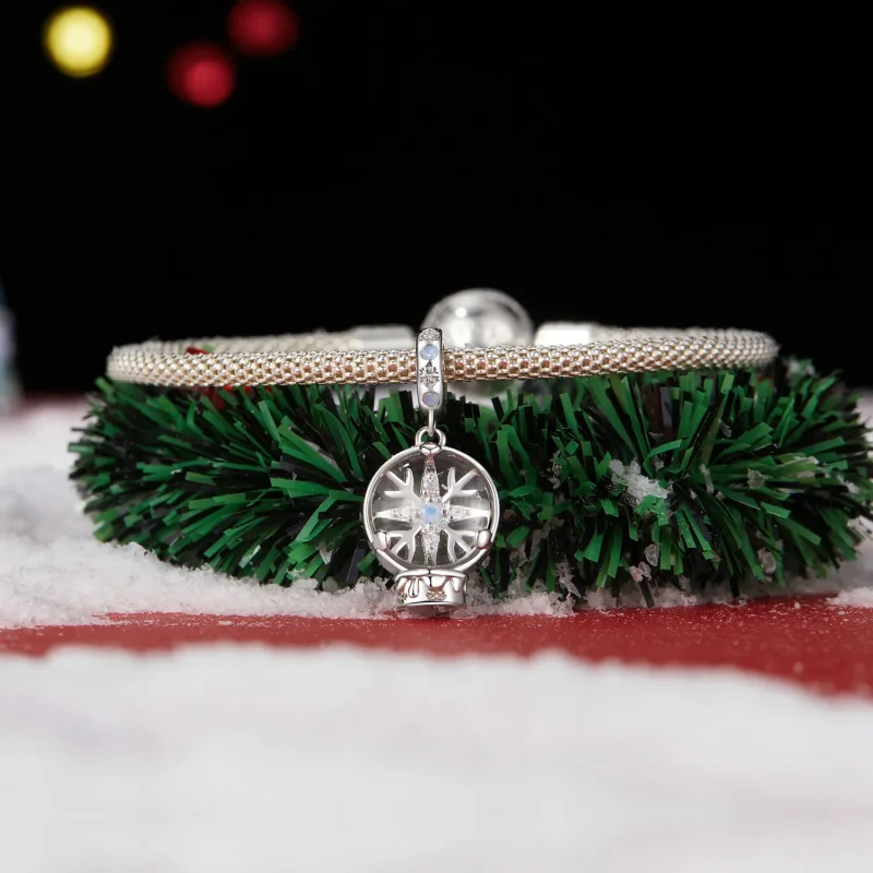 (bilde for) PANDORA Style Christmas Snowflake Crystal Ball Pendant - SCC2917 - Vis 3