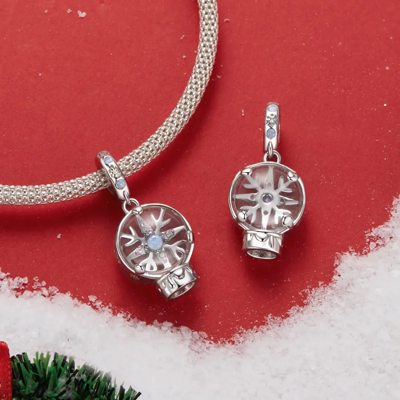 (bilde for) PANDORA Style Christmas Snowflake Crystal Ball Pendant - SCC2917 - Vis 4