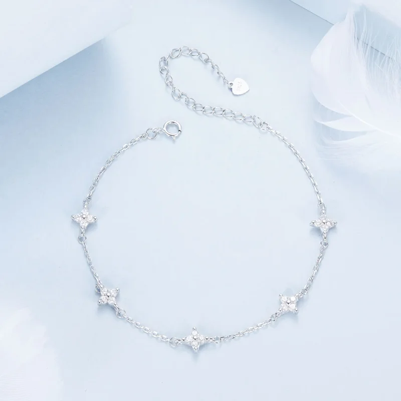 (bilde for) PANDORA Style Firkløver Anklet - BST008 - Vis 3
