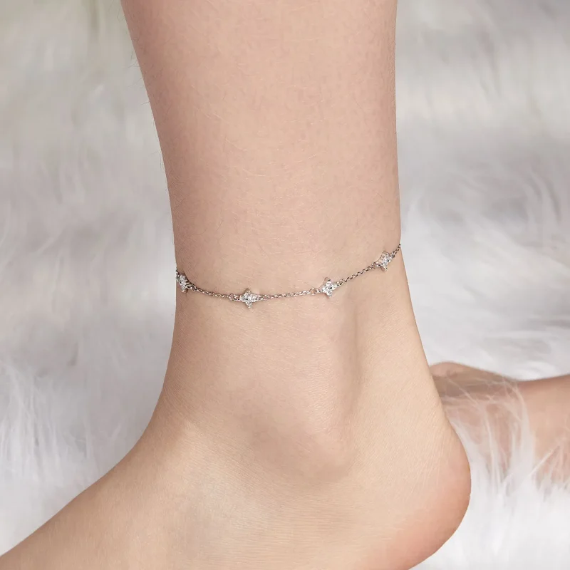 (bilde for) PANDORA Style Firkløver Anklet - BST008 - Vis 4