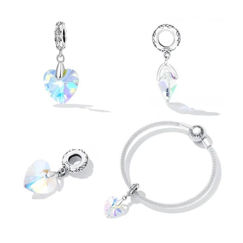 (bilde for) PANDORA Style glasshjerteperler - BSC602 - Vis 2