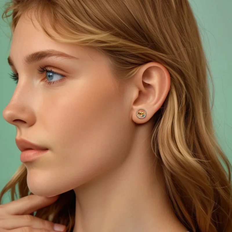 (bilde for) PANDORA Style Gold elefant øredobber - SCE1794 - Vis 8