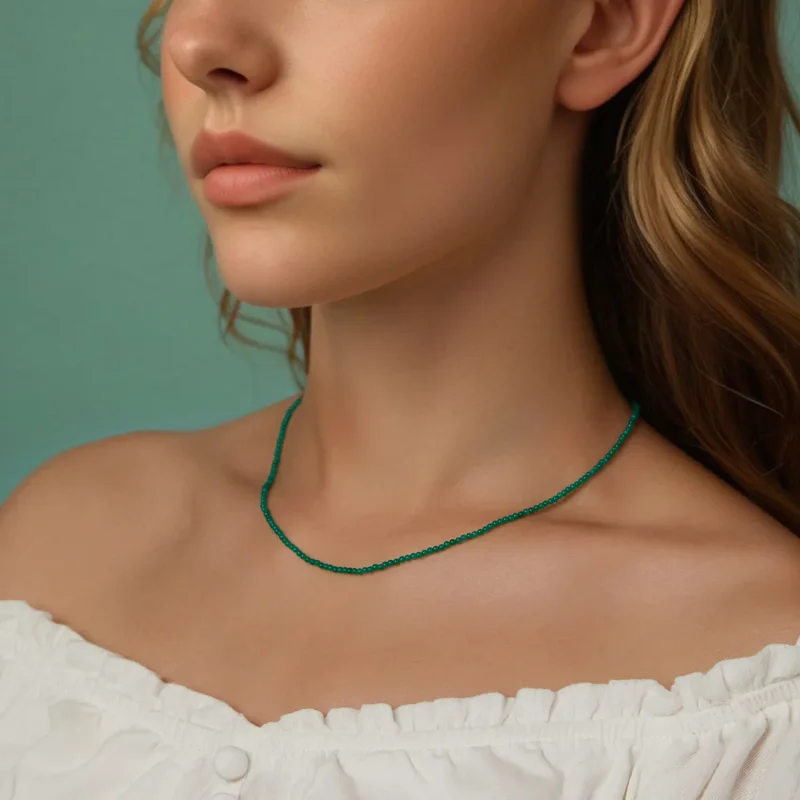(bilde for) PANDORA Style Grønn agat kragehalskjede - BSN403 - Vis 8