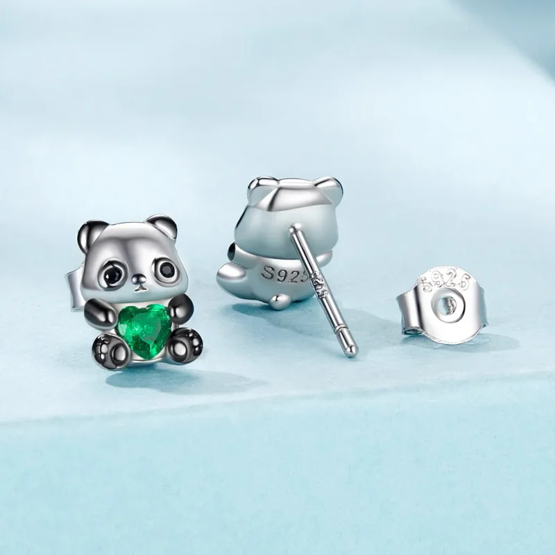 (bilde for) PANDORA Style Heart Panda øredobber - SCE1775 - Vis 2