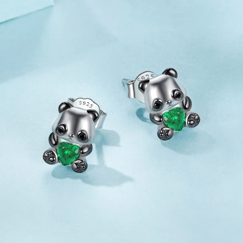 (bilde for) PANDORA Style Heart Panda øredobber - SCE1775 - Vis 3