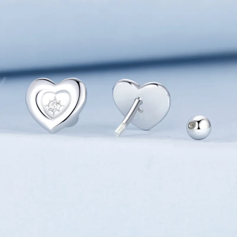 (bilde for) PANDORA Style Heart Starburst øredobber - BSE1045 - Vis 2