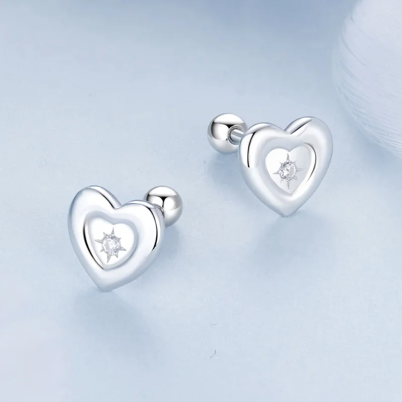 (bilde for) PANDORA Style Heart Starburst øredobber - BSE1045 - Vis 3