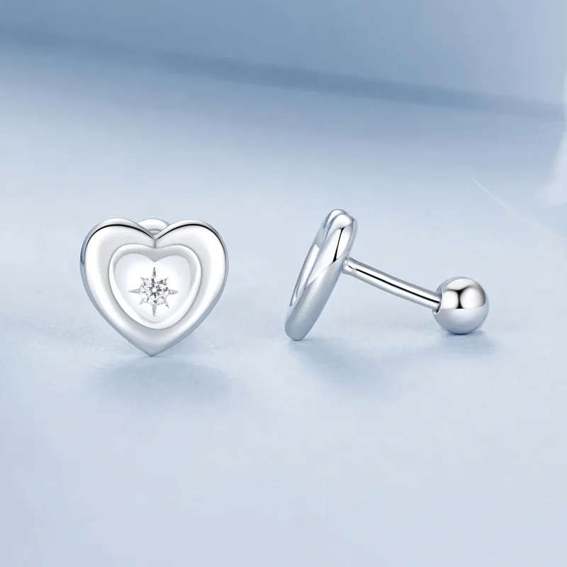 (bilde for) PANDORA Style Heart Starburst øredobber - BSE1045 - Vis 4