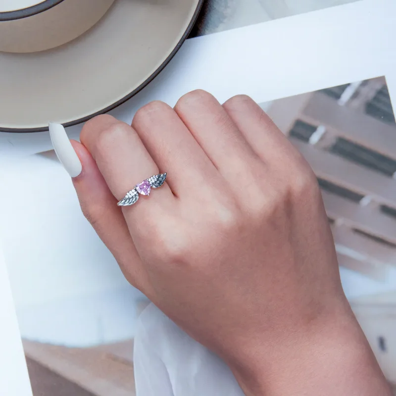 (bilde for) PANDORA Style Heart Wings Ring - SCR874 - Vis 7